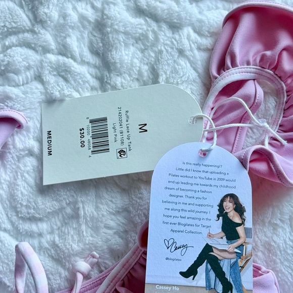 Light Pink Ruffled Tank Top - Picture 6 of 10